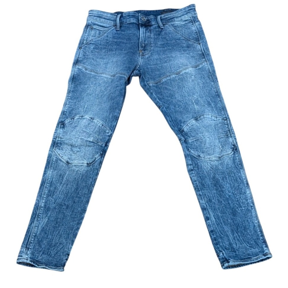 G-Star RAW Mens 5620 3D Skinny Jeans‎ 32x30 Light Vintage Moto Biker Denim